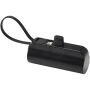 Alnair Type-C powerbank van 5000 mAh 10 W van gerecycled plastic met ingebouwde klapstandaard en 2 in 1 kabel - Zwart Alnair Type-C powerbank van 5000 mAh 10 W van gerecycled plastic met ingebouwde klapstandaard en 2 in 1 kabel - Zwart