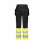 Craftsman Trousers Stretch Hi-Vi Black/Yellow D084
