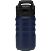 Knox 350 ml RCS gerecyclede dubbelwandige roestvrijstalen sportfles met uitklapbaar rietje - Marineblauw