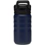 Knox 350 ml RCS gerecyclede dubbelwandige roestvrijstalen sportfles met uitklapbaar rietje - Marineblauw