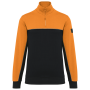 Ecologische uniseks sweater met ritskraag Black / Orange XXL Ecologische uniseks sweater met ritskraag Black / Orange XXL