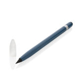 Aluminium inktloze pen met gum, blauw