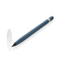 Aluminium inktloze pen met gum, blauw