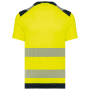 Gerecycled veiligheids-T-shirt ronde hals korte mouwen unisex Hi Viz Yellow / Navy S