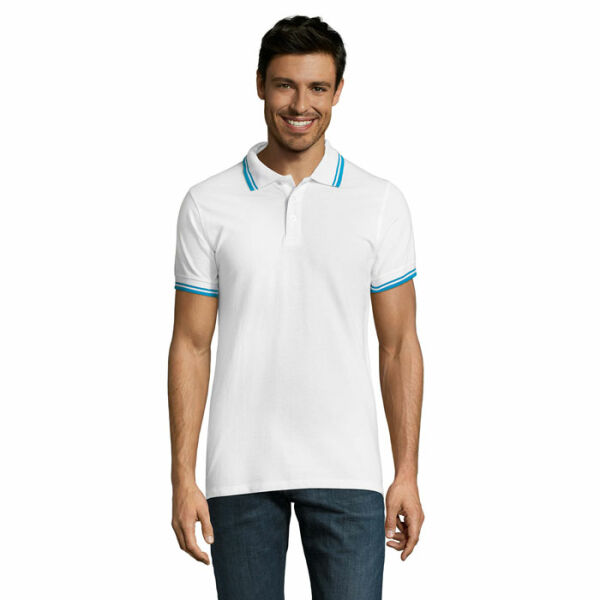 PASADENA MEN - PASADENA MEN POLO 200 - XXL - White/Aqua PASADENA MEN - PASADENA MEN POLO 200 - XXL - White/Aqua