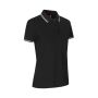 Contrast poloshirt | stretch | dames - Zwart, 4XL