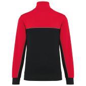 Ecologische uniseks sweater met ritskraag Black / Red S