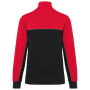 Ecologische uniseks sweater met ritskraag Black / Red XL
