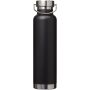 Thor 650 ml RCS gecertificeerde gerecyclede roestvrijstalen koperen vacuüm geïsoleerde waterfles - Zwart