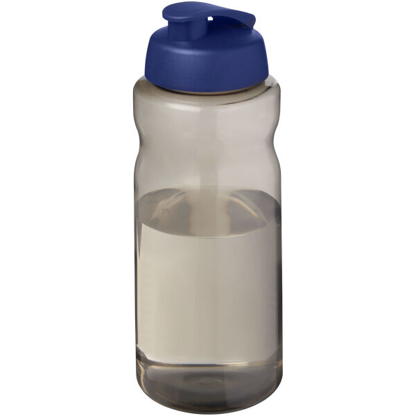 H2O Active® Eco Big Base 1 l drinkfles met klapdeksel - Charcoal/Blauw