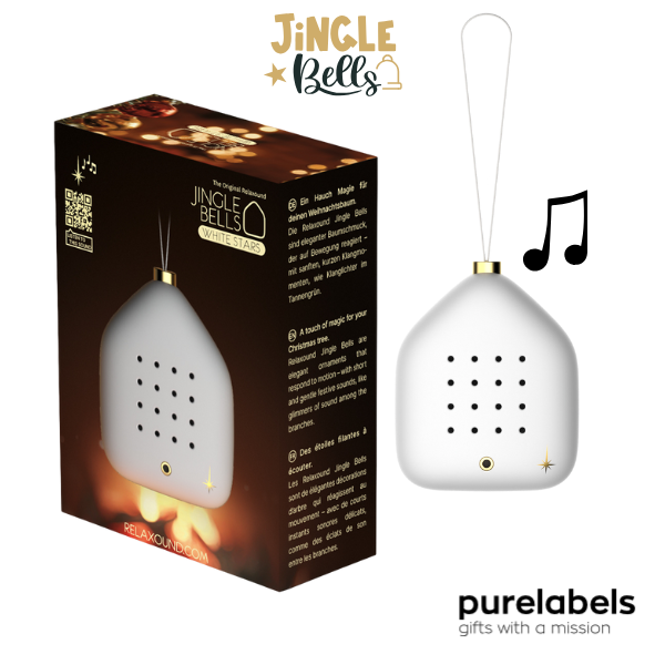 Kerstbal Relaxound met muziek | Jingle Bells Wit | Origineel Kerstgeschenk