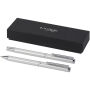 Lucetto cadeauset met balpen en rollerbalpen van gerecycled aluminium (zwarte inkt) - Zilver