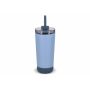 InSideOut Roestvrijstalen Dubbelwandige Drinkbeker Norden met Rietje 600 ml - Pastel blauw