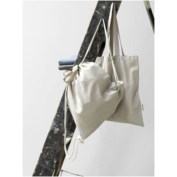 Pheebs 150 g/m² drawstring backpack - Heather blue