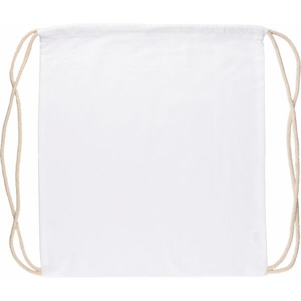 Oeko-Tex katoen (140 gsm) trekkoord rugtas Bridget wit Oeko-Tex katoen (140 gsm) trekkoord rugtas Bridget wit