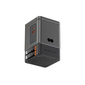 Urban Vitamin Sacramento 105W GaN lader, uittrekbare kabels, grijs, zwart