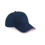 AUTHENTIC 5 PANEL CAP - PIPED PEAK, FRENCH NAVY/CLASSIC RED/WHITE, One size, BEECHFIELD