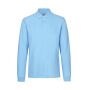 Poloshirt met lange mouw | stretch - Lichtblauw, L