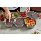 Black+Blum Mealprep Box Set 3 stuks Klein, Middel, Groot, grijs