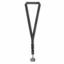 Geweven verstelbare crossbody telefoonhouder met gegraveerde metalen logoplaat