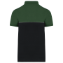 Ecologische uniseks polo met korte mouwen in twee kleuren Black / Forest Green XL