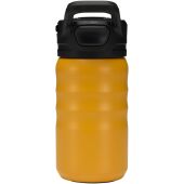 Knox 350 ml RCS gerecyclede dubbelwandige roestvrijstalen sportfles met uitklapbaar rietje - Geel