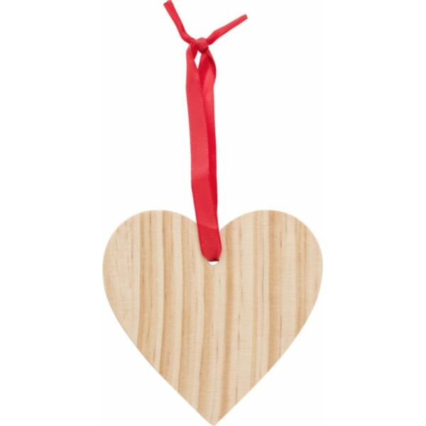 Houten kerstornament Hart Einar
