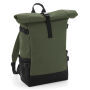 Block Roll-Top Backpack - Black/Black - One Size