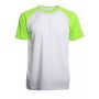 SP Trail sportshirt, 140 gr/m² - Wit/Fluo groen