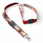 Afneembare polyester keycord met gesublimeerde satijnen overlay