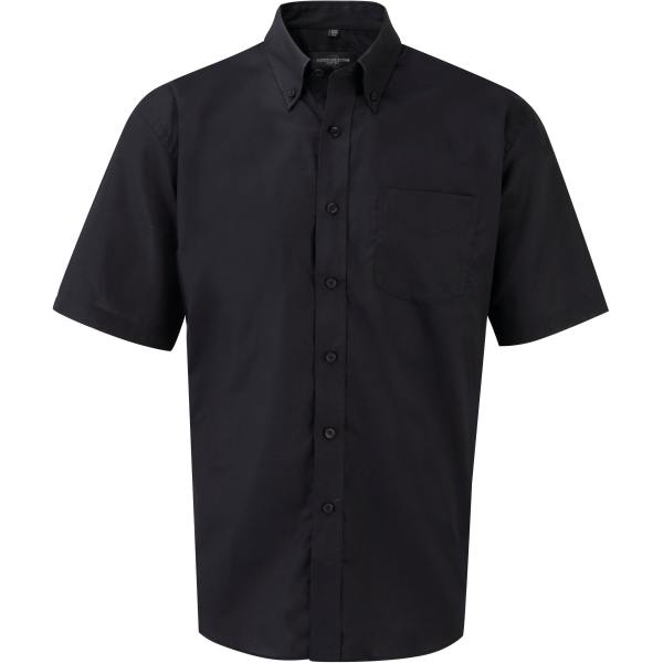 Men's Short Sleeve Easy Care Oxford Shirt Black XXL Men's Short Sleeve Easy Care Oxford Shirt Black XXL