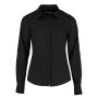 Ladies Long Sleeve Tailored Poplin Shirt, Black, 8, Kustom Kit