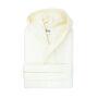 T1-Bvelour Velour Bathrobe Hooded - Ivory Cream