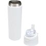 Theron 800 ml RCS enkelwandige gerecyclede roestvrijstalen waterfles, een deksel met dubbele functie en een uitklapbaar rietj - Wit Theron 800 ml RCS enkelwandige gerecyclede roestvrijstalen waterfles, een deksel met dubbele functie en een uitklapbaar rietj - Wit