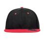 BRONX ORIGINAL FLAT PEAK SNAP BACK DUAL COLOUR CAP, BLACK/RED, One size, RESULT