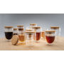 Dubbelwandig borosilicaatglas met bamboe deksel 250ml set, transparant