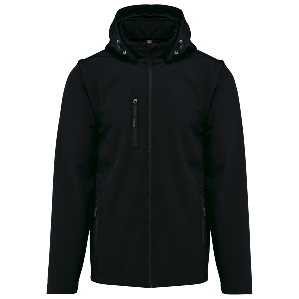 3-laags uniseks softshelljas met afneembare capuchon en mouwen Black XXL 3-laags uniseks softshelljas met afneembare capuchon en mouwen Black XXL