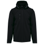 3-laags uniseks softshelljas met afneembare capuchon en mouwen Black XXL