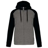Fleece met rits en tweekleurige capuchon unisex