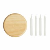 4-CHRISTMAS - Kleine houten adventskrans bruin, wit 4-CHRISTMAS - Kleine houten adventskrans bruin, wit