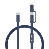 Arc RCS 60W 120 cm 2-in-1 snellaadkabel, blauw