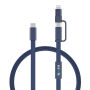 Arc RCS 60W 120 cm 2-in-1 snellaadkabel, blauw