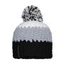 Crocheted Cap with Pompon black/silver/white