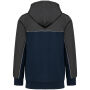 Tweekleurig ecologisch fleecevest met capuchon Navy / Dark Grey 4XL