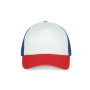 Trucker - Pet 5 panelen White / French Red / Reflex Blue One Size