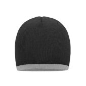 Beanie with Contrasting Border grey-melange/light-grey-melange