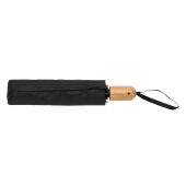 21" Impact AWARE™ RPET 190T bamboe auto open/dicht paraplu, zwart