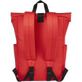 Byron 15,6" rugzak van GRS RPET met opgerolde bovenkant 18 L - Rood