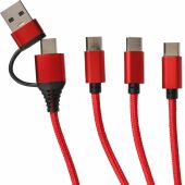 Oplaadkabel Hexa | 6-in-1 - rood