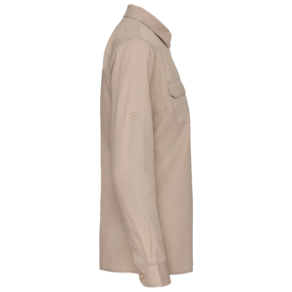 Damesoverhemd safari lange mouwen Beige XS Damesoverhemd safari lange mouwen Beige XS